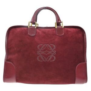 Loewe Amazona Bag Suede Red Suede Handbag (Pre-Owned)